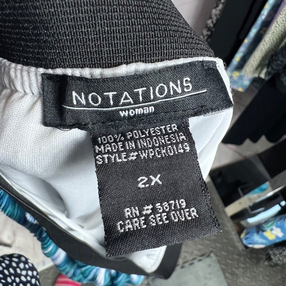 🔥2/$10 |•NOTATIONS•| Maxi Skirt White Blue Aqua Maxi Skirt Size 2X - Picture 5 of 8